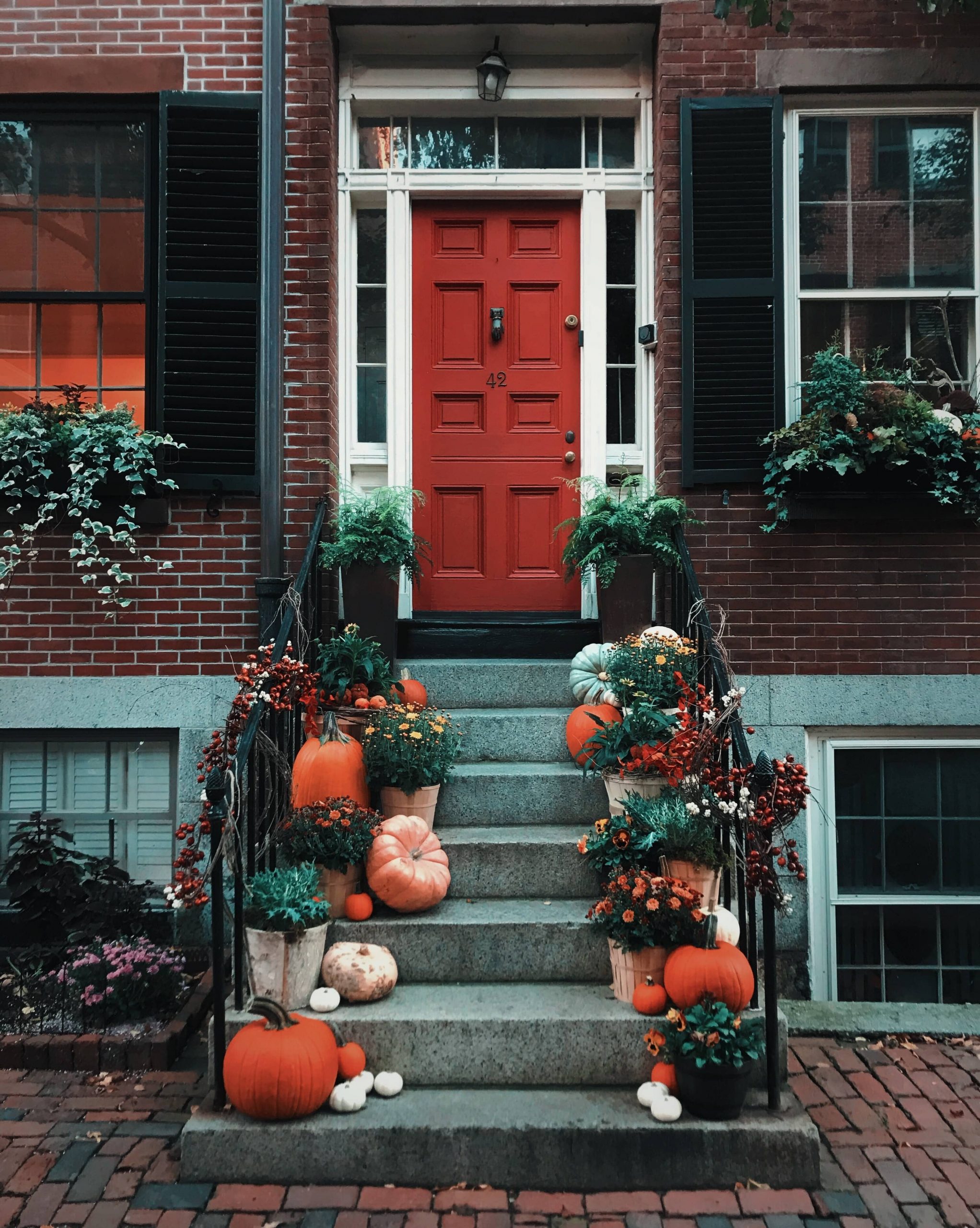 Entrée maison citrouilles